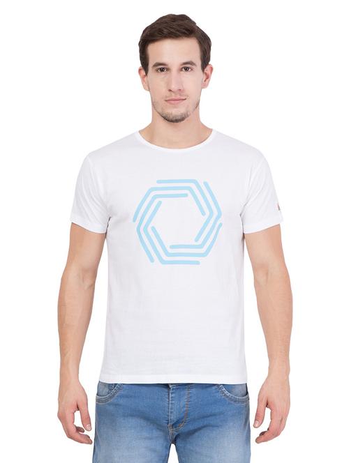 round neck chest printed t-shirt - 18963080 - Very Small Image - 1