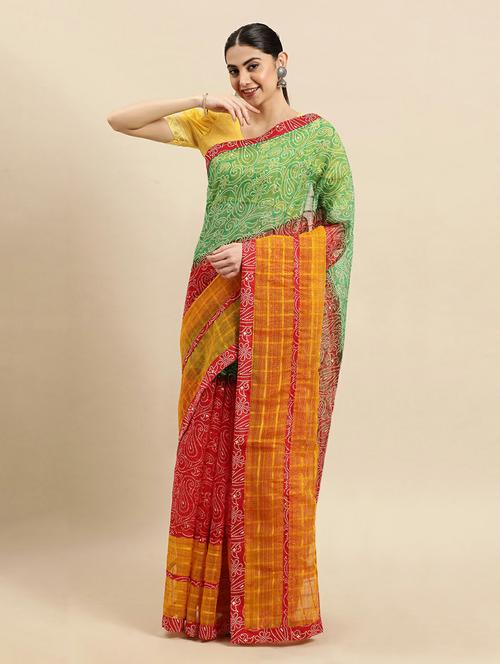 women's paisley green colored saree - 18964065 - Very Small Image - 1