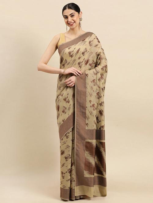 cream silk saree - 18964086 - Very Small Image - 1