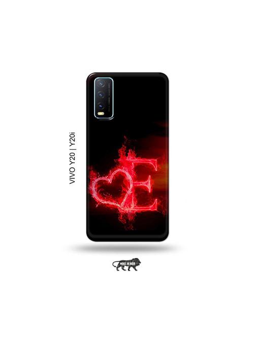 fire heart letter e back cover compatible with vivo y20, y20i, y20g, y20a, y12s, y12g - 18964185 - Very Small Image - 1