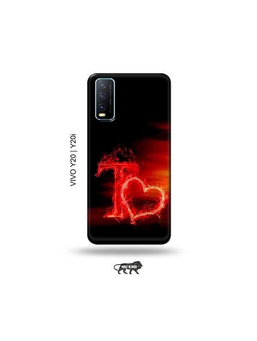 fire heart letter t back cover compatible with vivo y20, y20i, y20g, y20a, y12s, y12g - 18964200 - Very Small Image - 1