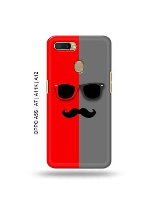 hipster red back cover compatible with oppo a5s, oppo a7, oppo a11k, oppo a12 - 18966079 - Very Small Image - 1