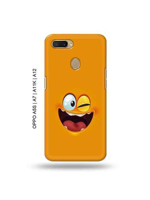 funny face orange back cover compatible with oppo a5s, oppo a7, oppo a11k, oppo a12 - 18966101 - Very Small Image - 1