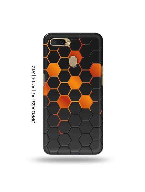 orange honey combs back cover compatible with oppo a5s, oppo a7, oppo a11k, oppo a12 - 18966140 - Very Small Image - 1