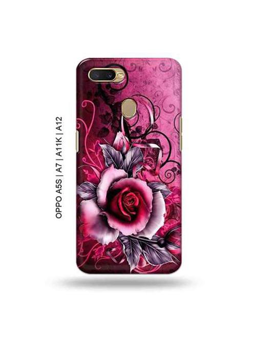 flowers back cover compatible with oppo a5s, oppo a7, oppo a11k, oppo a12 - 18966218 - Very Small Image - 1