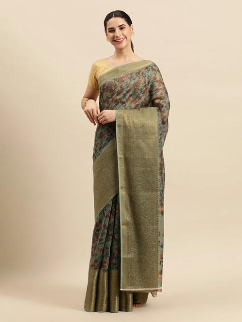 women's self design neo mint colored saree - 18968324 - Very Small Image - 1
