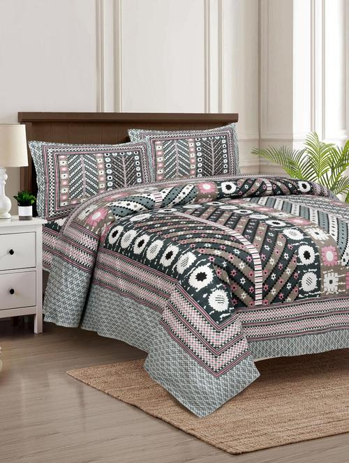 texstylers pure cotton 100 x 108 inches jaipuri print king size bedsheets with 2 pillow covers - 18968758 - Very Small Image - 1
