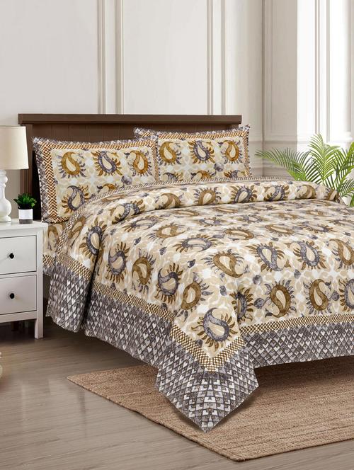 texstylers pure cotton 100 x 108 inches jaipuri print king size bedsheets with 2 pillow covers - 18968760 - Very Small Image - 1