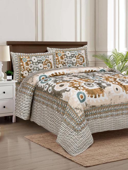 texstylers pure cotton 100 x 108 inches jaipuri print king size bedsheets with 2 pillow covers - 18968768 - Very Small Image - 1