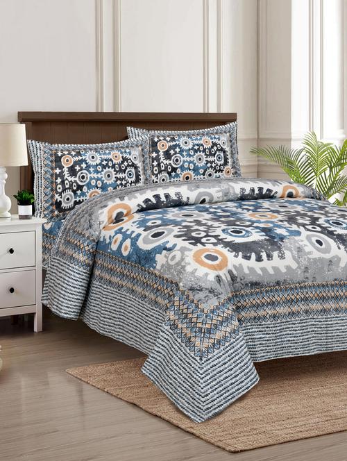 texstylers pure cotton 100 x 108 inches jaipuri print king size bedsheets with 2 pillow covers - 18968769 - Very Small Image - 1