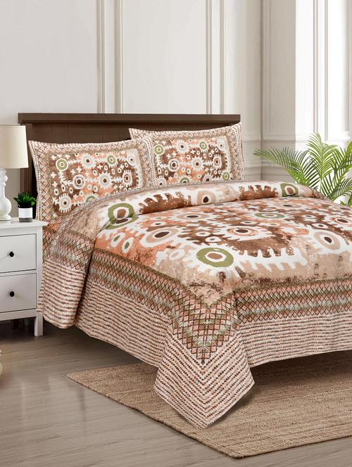 texstylers pure cotton 100 x 108 inches jaipuri print king size bedsheets with 2 pillow covers - 18968770 - Very Small Image - 1