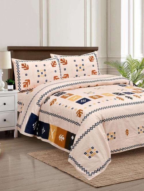 texstylers pure cotton 100 x 108 inches jaipuri print king size bedsheets with 2 pillow covers - 18968781 - Very Small Image - 1