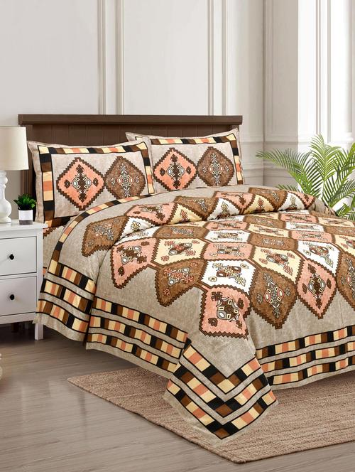 texstylers pure cotton 100 x 108 inches jaipuri print king size bedsheets with 2 pillow covers - 18968785 - Very Small Image - 1