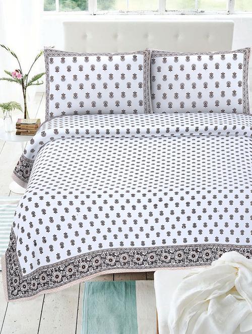 texstylehome multicolor cotton 86 x 106 inch jaipuri print double bedsheets with 2 pillow covers - 18968930 - Very Small Image - 1