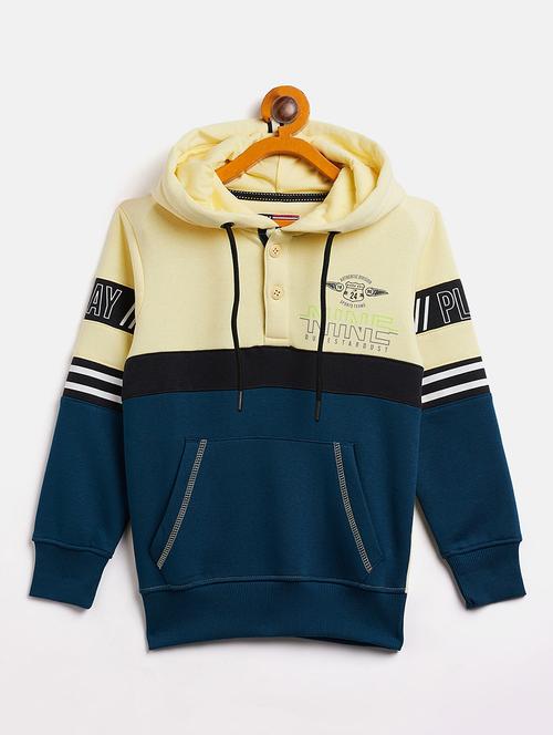 hooded neck color block sweatshirt - 18969320 - Very Small Image - 1
