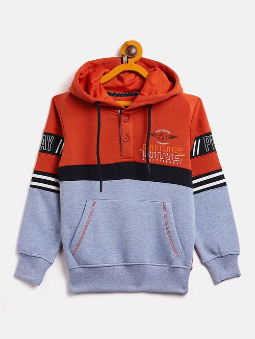 hooded neck color block sweatshirt - 18969321 - Very Small Image - 1