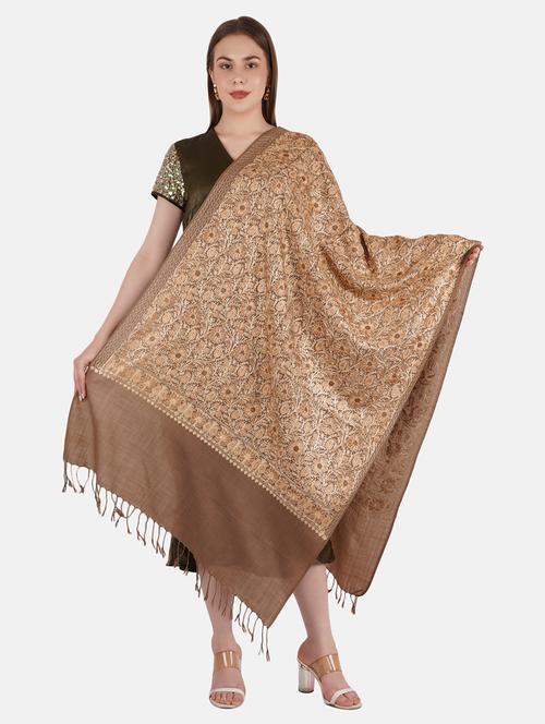 brown wool stole - 18969354 - Very Small Image - 1