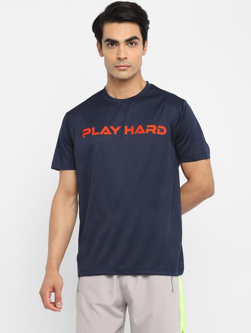 navy blue printed t-shirt - 18972049 - Very Small Image - 1