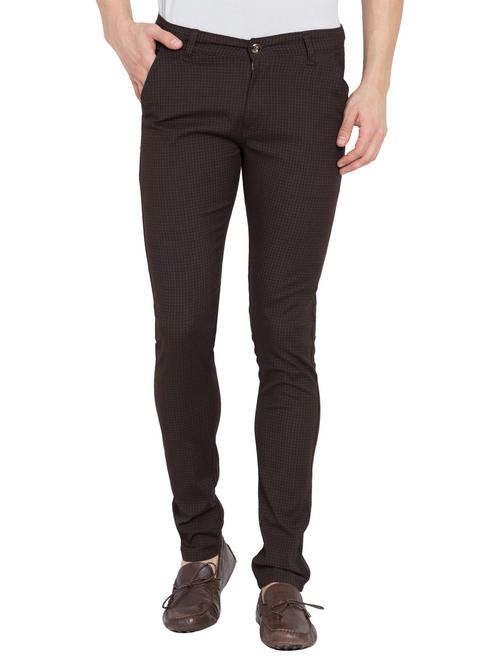 mid rise checked chinos casual trouser - 18973952 - Very Small Image - 1