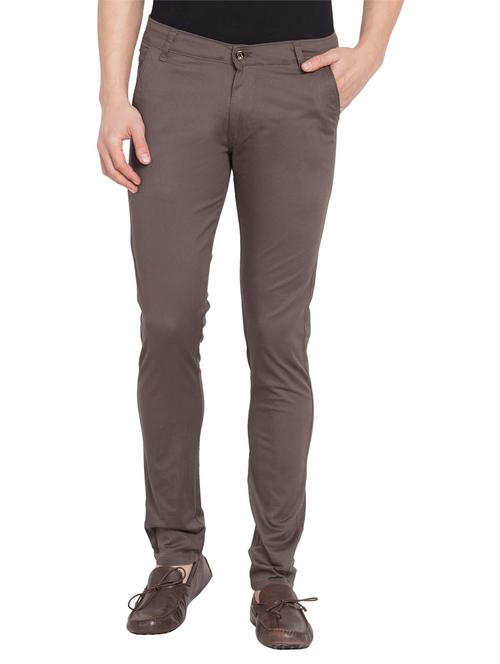brown solid chinos casual trouser - 18973955 - Very Small Image - 1
