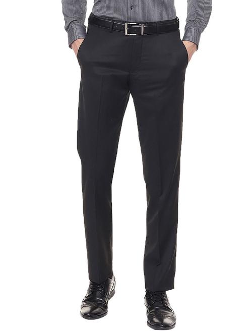 mid rise solid flat front trousers formal trouser - 18974025 - Very Small Image - 1