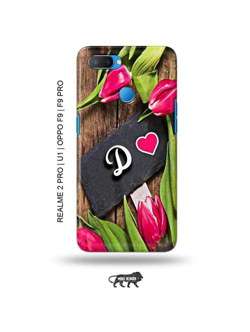 tweakymod designer printed hard case | flower letter d back cover compatible with realme 2 pro, realme u1, oppo f9, oppo f9 pro - 18976632 - Very Small Image - 1