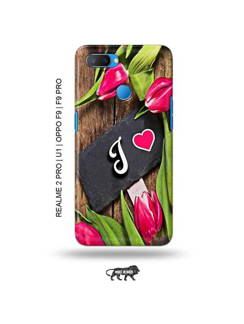 flower letter j back cover compatible with realme 2 pro, realme u1, oppo f9, oppo f9 pro - 18976638 - Very Small Image - 1