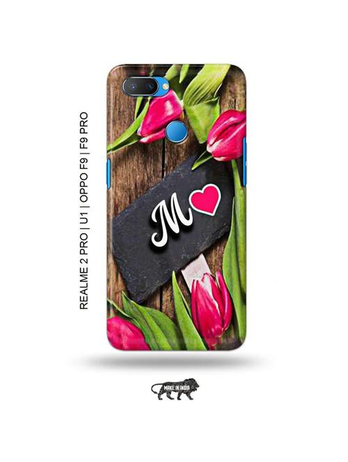 tweakymod designer printed hard case | flower letter m back cover compatible with realme 2 pro, realme u1, oppo f9, oppo f9 pro - 18976641 - Very Small Image - 1