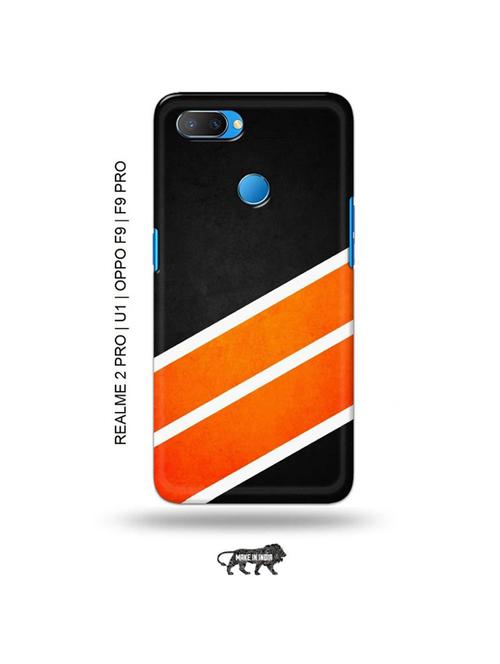 tweakymod designer printed hard case | orange strips back cover compatible with realme 2 pro, realme u1, oppo f9, oppo f9 pro - 18976718 - Very Small Image - 1