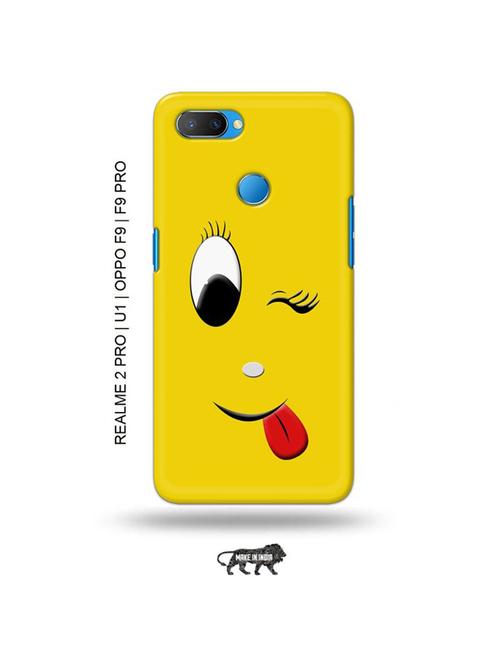 tweakymod designer printed hard case | wink emoji back cover compatible with realme 2 pro, realme u1, oppo f9, oppo f9 pro - 18976806 - Very Small Image - 1