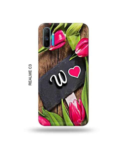 tweakymod designer printed hard case | flower letter w back cover compatible with realme c3 - 18976892 - Very Small Image - 1