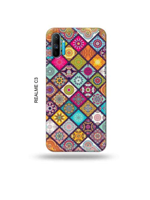 tweakymod designer printed hard case | aztec mix back cover compatible with realme c3 - 18977027 - Very Small Image - 1