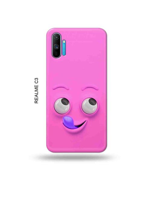 tweakymod designer printed hard case | yummy face pink back cover compatible with realme c3 - 18977081 - Very Small Image - 1