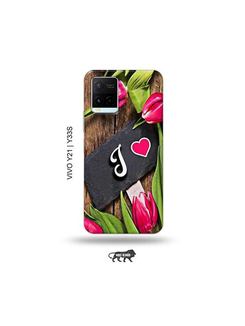 flower letter j back cover compatible with vivo y21, vivo y33s - 18977227 - Very Small Image - 1