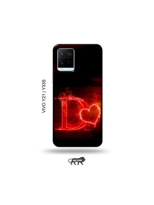 fire heart letter d back cover compatible with vivo y21, vivo y33s - 18977249 - Very Small Image - 1