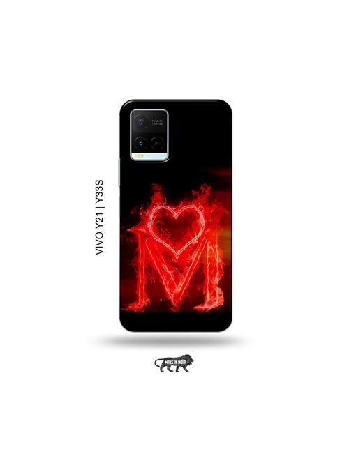 fire heart letter m back cover compatible with vivo y21, vivo y33s - 18977258 - Very Small Image - 1