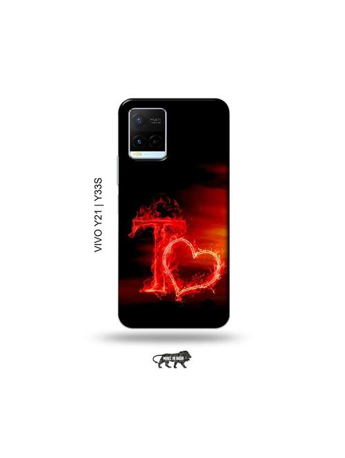 fire heart letter t back cover compatible with vivo y21, vivo y33s - 18977265 - Very Small Image - 1