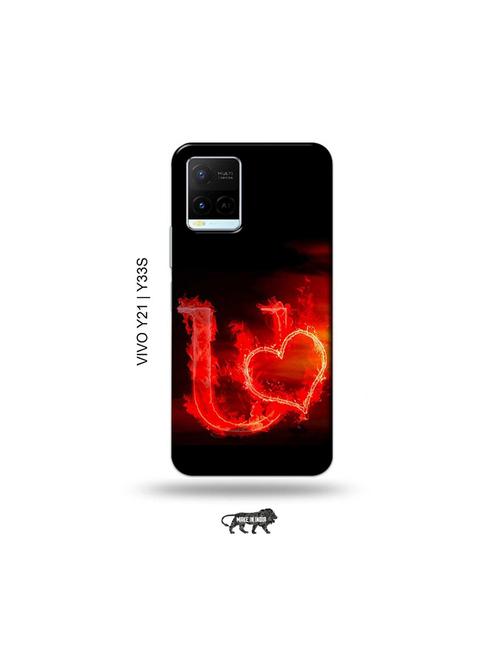 fire heart letter u back cover compatible with vivo y21, vivo y33s - 18977266 - Very Small Image - 1