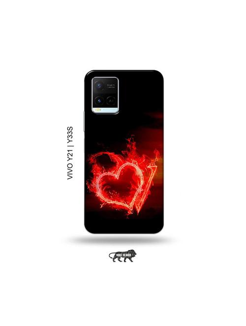 fire heart letter v back cover compatible with vivo y21, vivo y33s - 18977267 - Very Small Image - 1