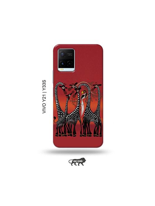 kalankari giraffe back cover compatible with vivo y21, vivo y33s - 18977353 - Very Small Image - 1