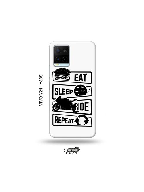 eat sleep ride repeat back cover compatible with vivo y21, vivo y33s - 18977376 - Very Small Image - 1
