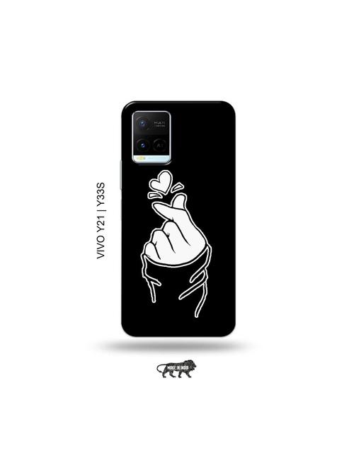 korean heart gesture black back cover compatible with vivo y21, vivo y33s - 18977427 - Very Small Image - 1