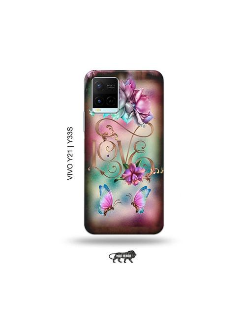 floral love back cover compatible with vivo y21, vivo y33s - 18977549 - Very Small Image - 1
