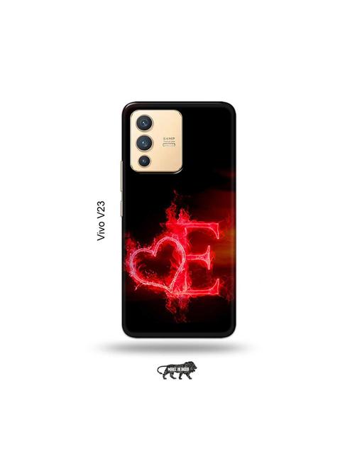 fire heart letter e back cover compatible with vivo v23 5g - 18977700 - Very Small Image - 1