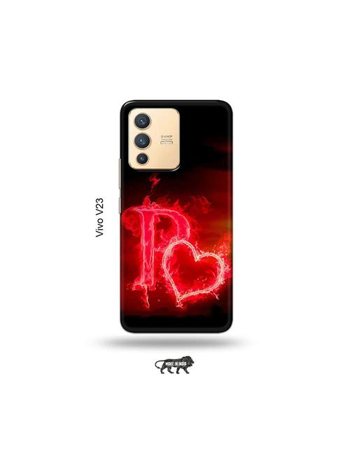 fire heart letter p back cover compatible with vivo v23 5g - 18977711 - Very Small Image - 1