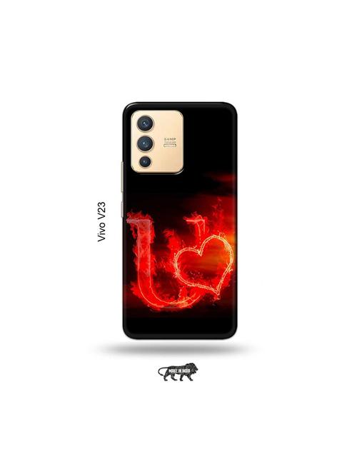 fire heart letter u back cover compatible with vivo v23 5g - 18977716 - Very Small Image - 1
