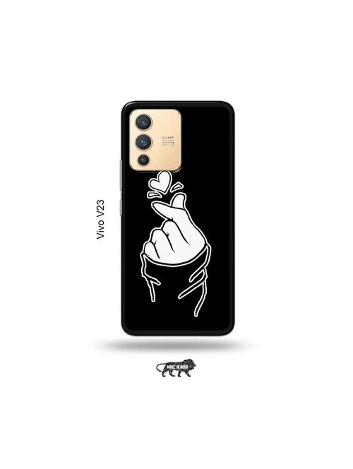 korean heart gesture black back cover compatible with vivo v23 5g - 18977906 - Very Small Image - 1