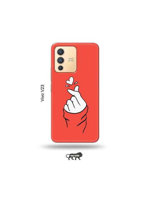 korean heart gesture pink back cover compatible with vivo v23 5g - 18977907 - Very Small Image - 1