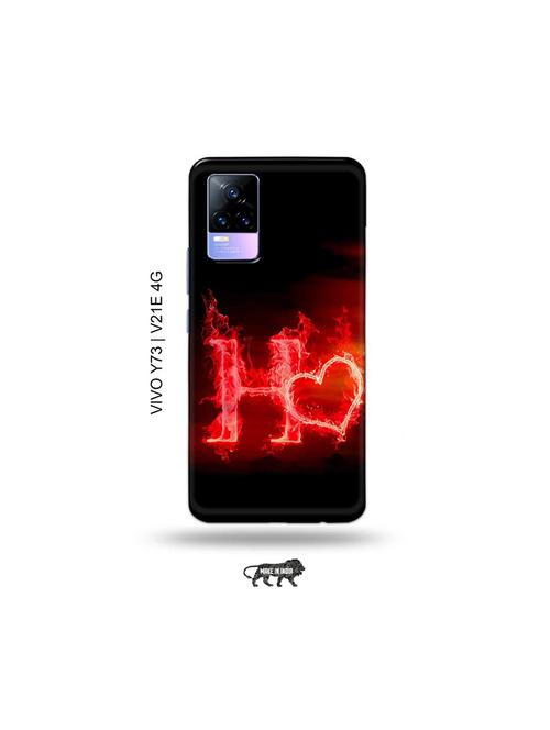 fire heart letter h back cover compatible with vivo y73 2021, vivo v21e 4g - 18978182 - Very Small Image - 1