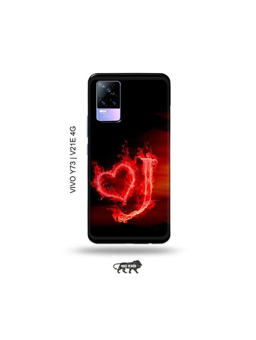 fire heart letter j back cover compatible with vivo y73 2021, vivo v21e 4g - 18978184 - Very Small Image - 1